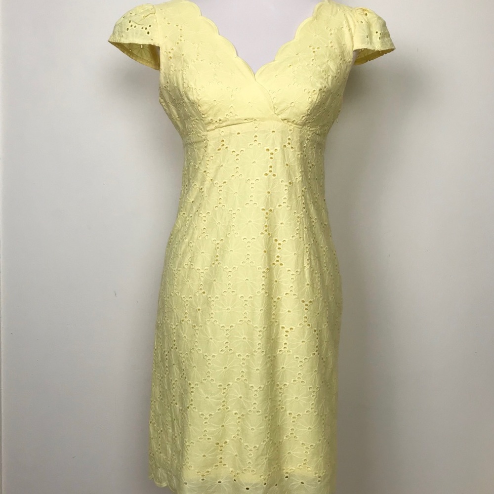 Laundry by Shelli Segal Yellow Eyelet Summer Dress
